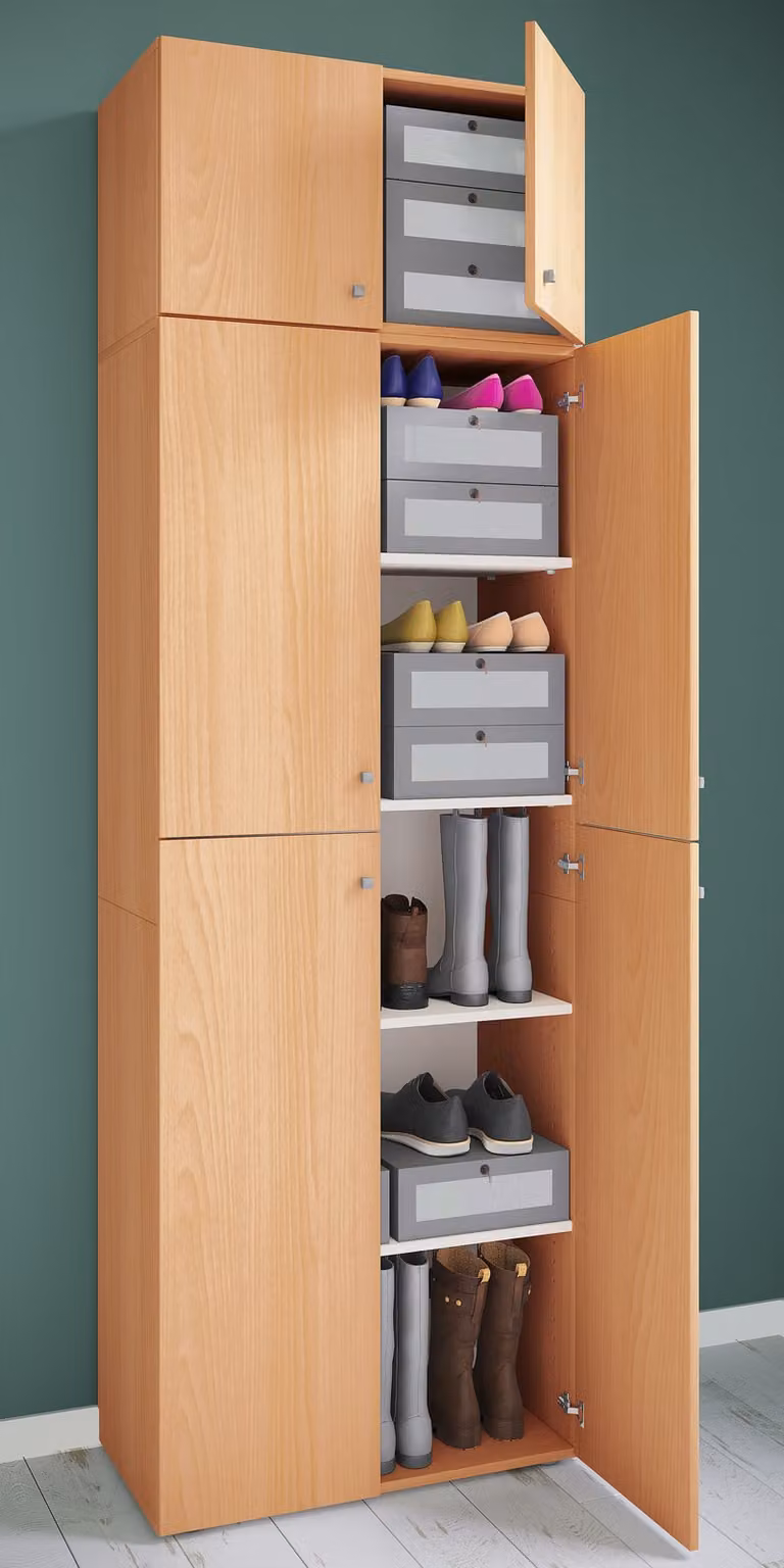 home24 Multifunctionele kast met beukenhouten look, B/D/H: 70 x 39 x 223 cm