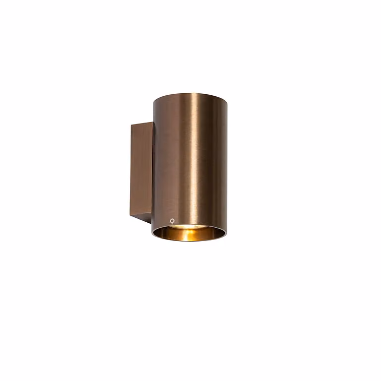 Qazqa Sandy Moderne Wandlamp - Rond - Brons - 2-lichts - Dimbaar
