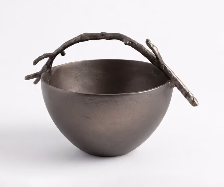 Delife Schaal Ramina Hämatit Gegoten Aluminium B: 35 cm, D: 25 cm, H: 22 cm