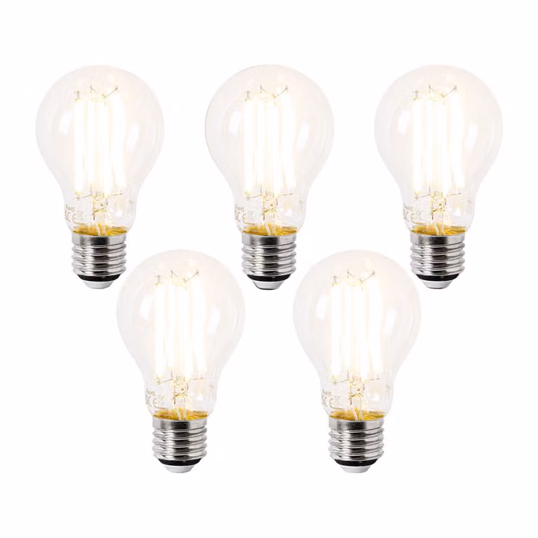 LUEDD Set van 5 E27 LED lampen A60 helder 3,8W 806 lm 2700K