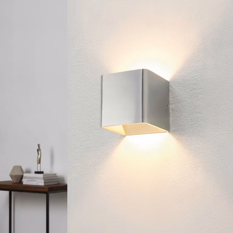 Artdelight Fulda Led Wandlamp Up & Down - Grijs Aluminium - 10 x 10 cm