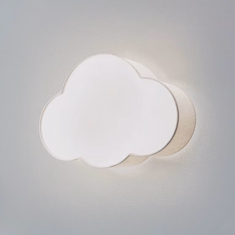 TK Lighting Wandlamp Cloud, dimbaar, crème / amber, voor de kinderkamer