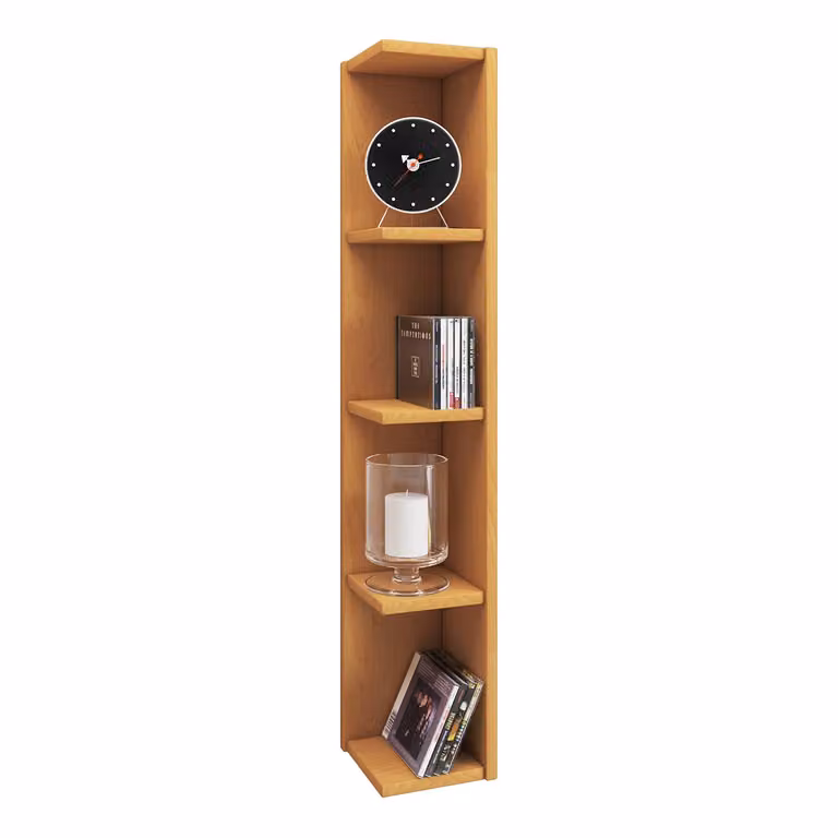home24 Hoekkast Honsa-Stand, Bruin/Beukenlook, B/D/H: 17 x 17 x 97 cm