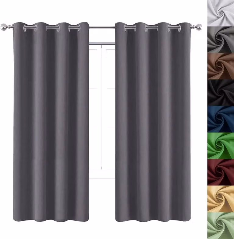 Verduisterende Plooigordijnen Donkergrijs - Raambekleding voor Privacy en Isolatie - 145 x 155 cm