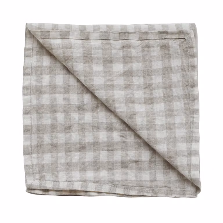 Tell Me More Gingham geruite keukenhanddoek Natural 70 x 50 cm