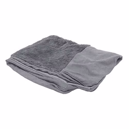 Furhaven Hondenbed - Ultra Pluche Faux Bont en Suède - Traditionele Sofa Stijl - Grijs - Medium