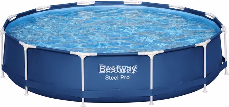 Bestway Steel Pro rond framezwembad zonder pomp, diameter: 366 cm, hoogte: 76 cm, donkerblauw