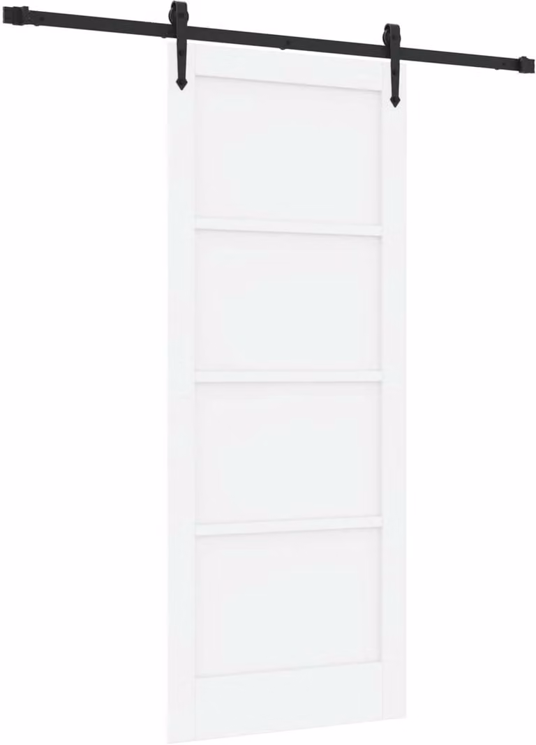 vidaXL ORKDAL Schuifdeur van massief grenenhout - Wit en zwart - 83 x 202 cm