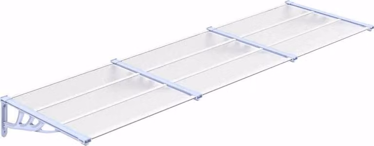 vidaXL Overkapping voor deur, grijs en transparant, 297,5 x 90 cm, polycarbonaat
