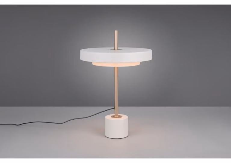 Trio Keaton Design LED-tafellamp wit/grijs met touch-bediening en dimfunctie