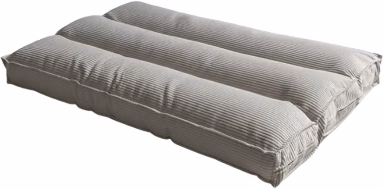 Bananair Futon matras met afneembare hoes in lichtgrijs ribfluweel, 90 x 190 cm