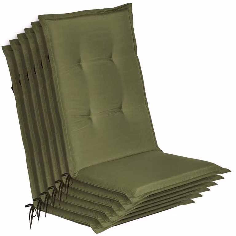 Beautissu 6-delige set tuinstoelhoezen Loft HL, olijfgroen, B/D/H: 120 x 50 x 6 cm