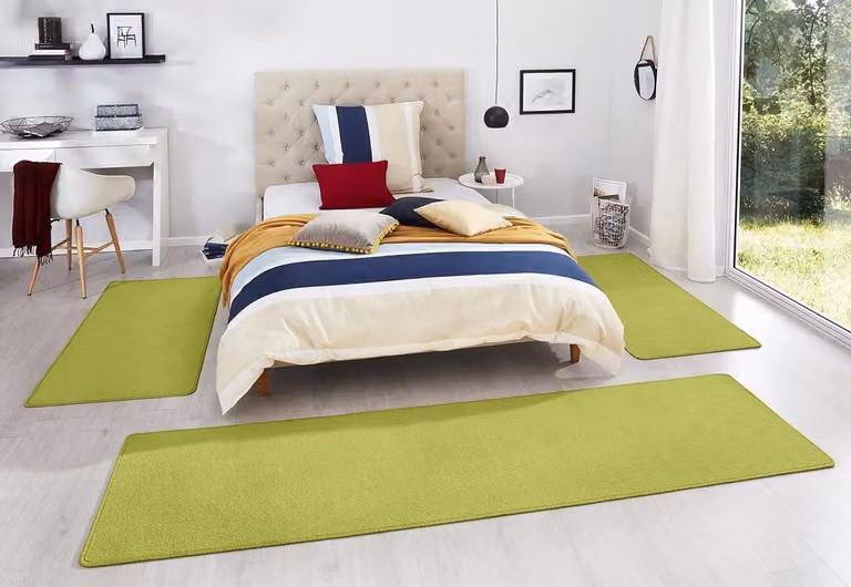 Zachte Velours Tapijt Set voor Slaapkamer Decoratie - Polypropyleen - 2x 67 x 140 cm en 1x 67 x 250 cm