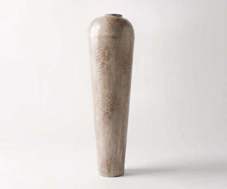 DELIFE Vaas Tavera Handgemaakt Metaal Ivory Terra B: 29 cm, D: 29 cm, H: 95 cm