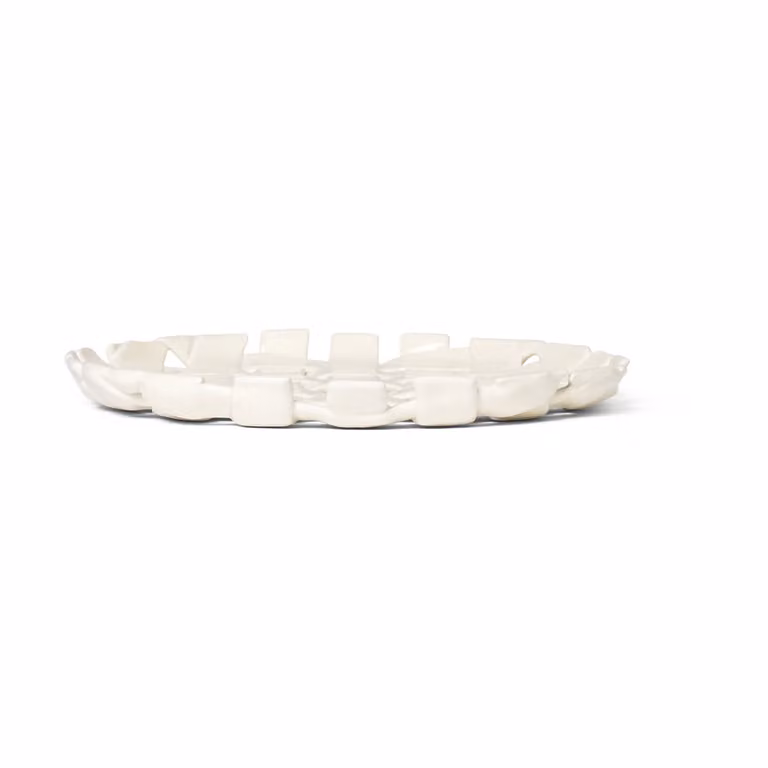 Ferm Living Plait serveerschaal, wit, Ø 30 cm