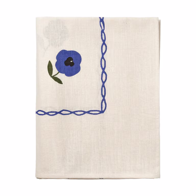 Pick a Poppy Madelen Möllard Pansy tafellaken - Blue - 350 x 150 cm