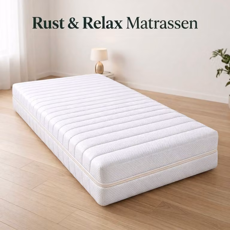 Rustmatras met pocketvering en 7 zones, inclusief anti-allergische wasbare tijk met huisstofmijt bescherming, 70 x 200 cm, Hoogte: 21 cm