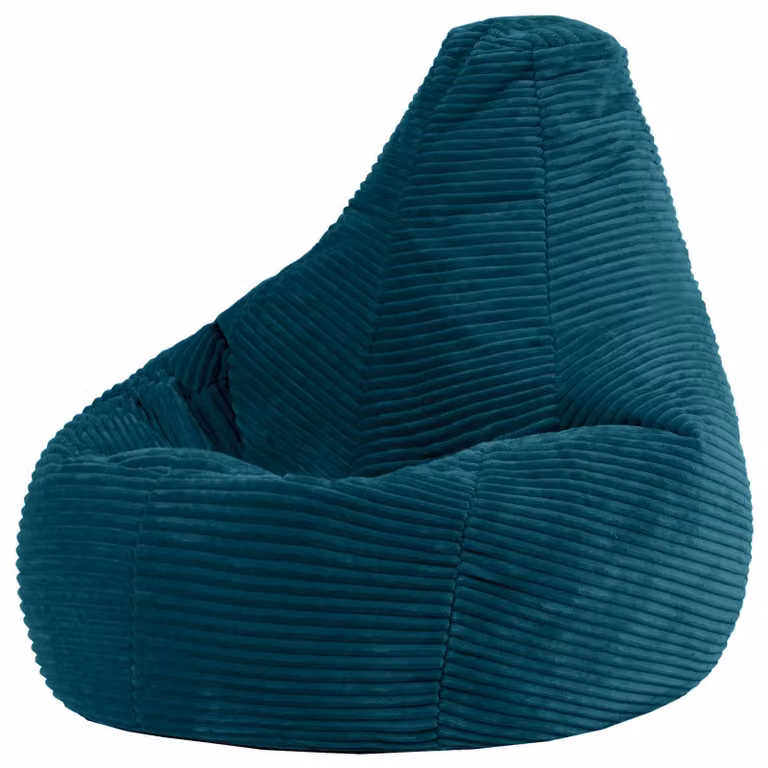 Icon Dalton Cord zitzak voor kinderen met vulling, blauwgroen