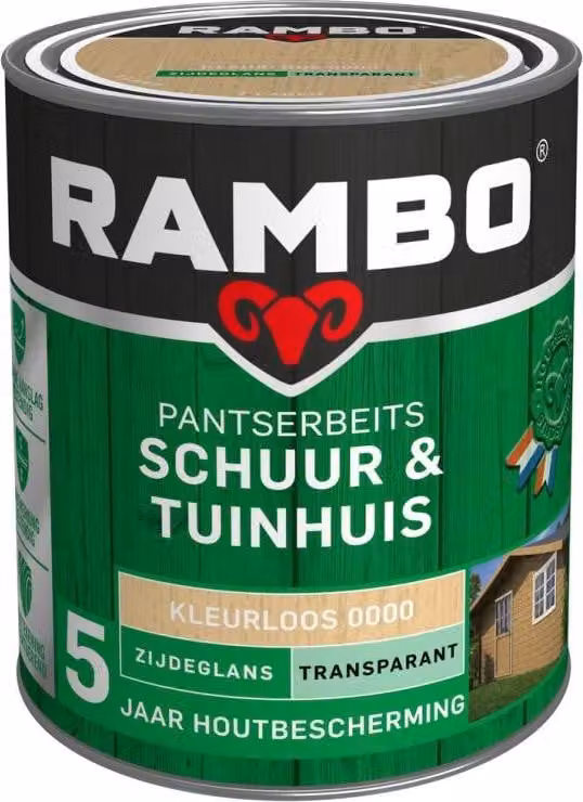 Rambo Pantserbeits transparante watergedragen bescherming voor schuur en tuinhuis, 0,75 l