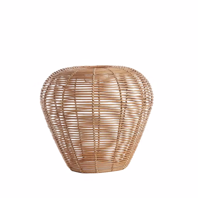 Light en Living Lampenkap Latvia Rond Rattan Bruin B: 38 cm, H: 35 cm