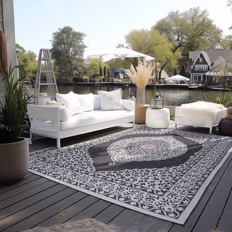 Hanse Home Collection Binnen- en buitenkleed Meekly zwart, polypropyleen, 200 x 290 cm