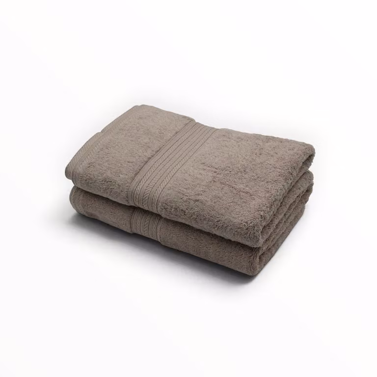 The Linen Room Badlakens Set van 2 - 100% Egyptisch Katoen - 600 g/m2 - Taupe - B: 90 cm, L: 160 cm
