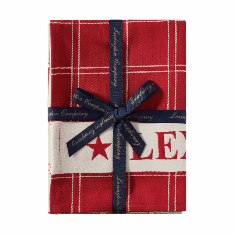 Lexington Jacquardgeweven katoenen keukendoeken 2-pack Red-white, 50 x 70 cm