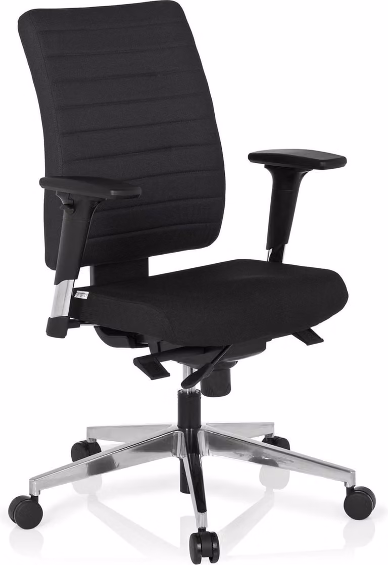 hjh office Pro-Tec 350 Bureaustoel met armleuningen - Zwart