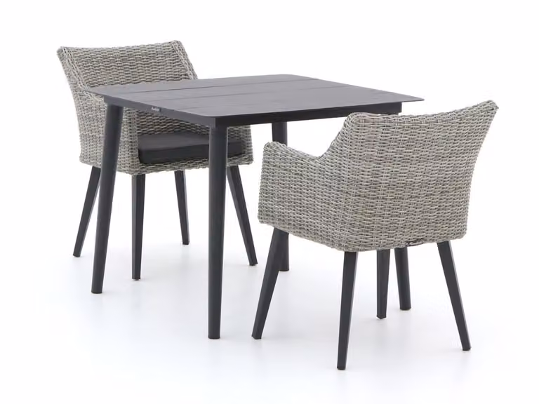 Manifesto Furniture Diningset Manifesto voor 2 personen, 3-delig, modern aluminium in zwart of grijs mat