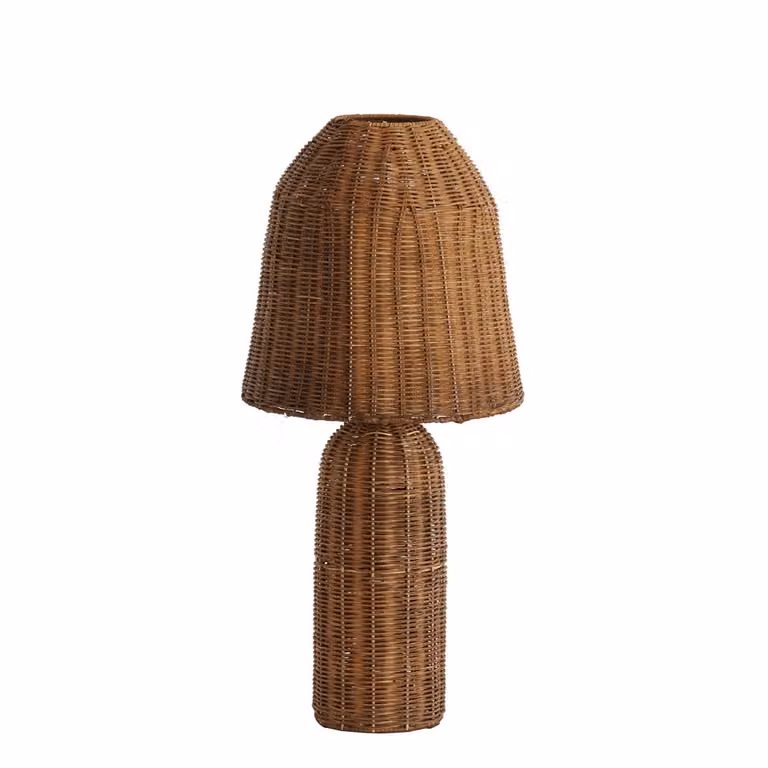 Light & Living Mandor Rotan Tafellamp - Donkerbruin - Hoogte: 60 cm, Diameter: 28,5 cm