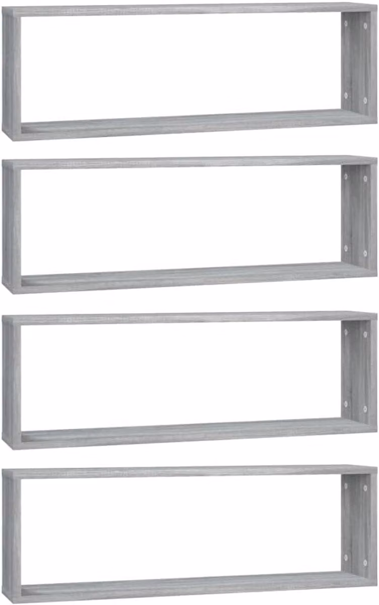 Kubus Wandschappen Opbergplanken Set Grijs Sonoma B/D/H: 80 x 15 x 265 cm