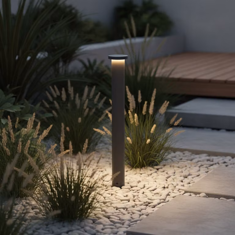 Lyora Moderne padverlichting Bast donkergrijs 65cm met warm wit LED 3000K