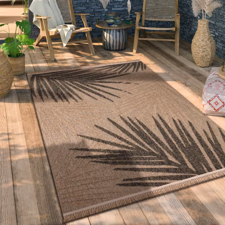 Paco Home Buitentapijt Modern Jute en Sisal Look voor Terras en Balkon, 120 x 160 cm