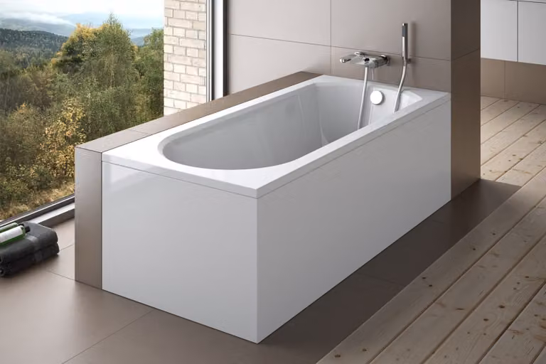 Besco Intrica Badkuip - Rechthoekig - Vrijstaand - B/D: 170 x 75 cm - Complete 4-in-1 set met acryl omranding, sifon en poten