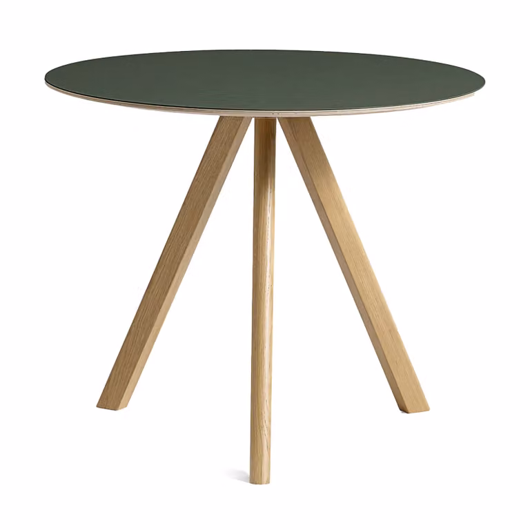 HAY CPH20 2.0 ronde eettafel Ø90 cm groen linoleum-gelakt eiken
