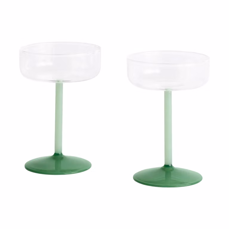 HAY Tint Coupe Glas 2-pack Groen 200 ml