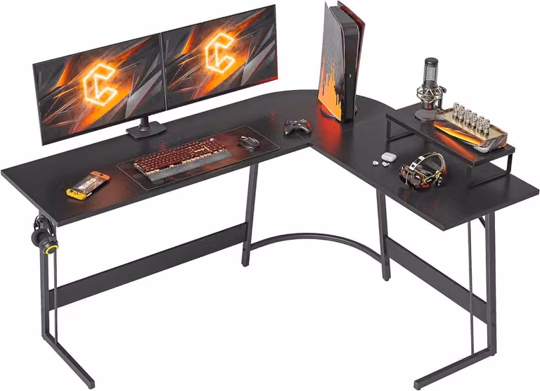 Ruimtebesparend L-vormig Hoekbureau voor Kantoor en Gaming B/D/H: 150 x 120 cm