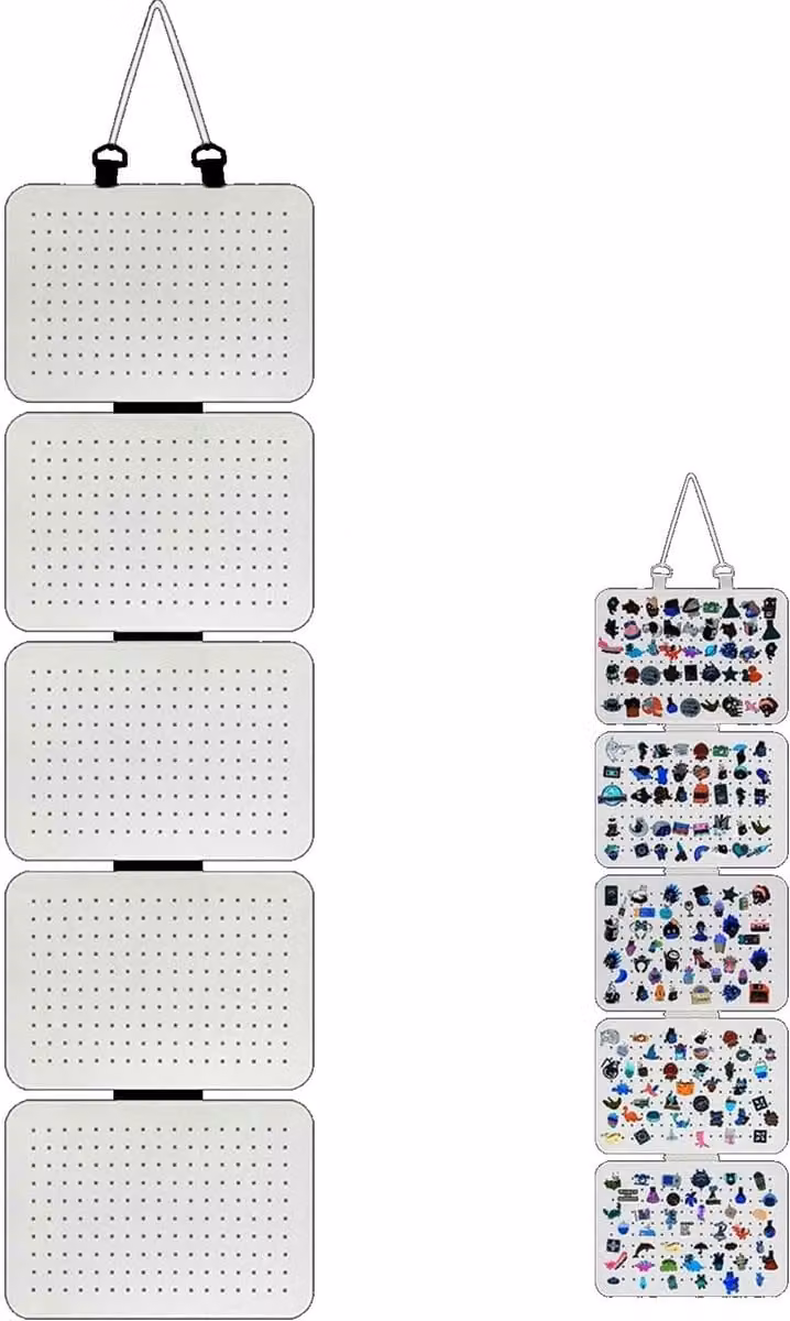 Dailygoods Pinorganizer met 5 plankdelen - Vilt - Wanddisplayhouder voor garderobe of werkkamer - Breedte: 106,5 cm, Diepte: 30 cm