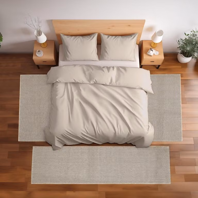 3-delige beige vloerkleed set van polypropylene voor slaapkamer, gang of keuken