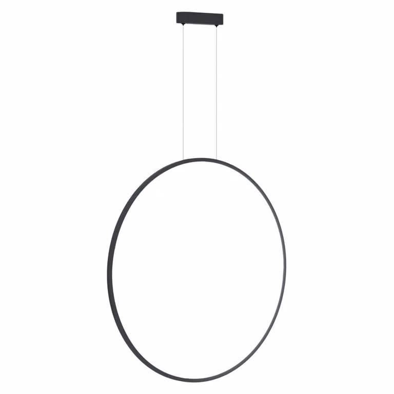 Milagro Saturno LED Hanglamp, Zwart en Goud, Modern, Ringvormig, voor Badkamer, Woonkamer of Eetkamer