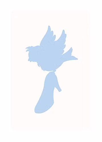 Komar Cinderella Bird Kunstdruk Poster, Blauw en Multicolour, 50 x 70 cm