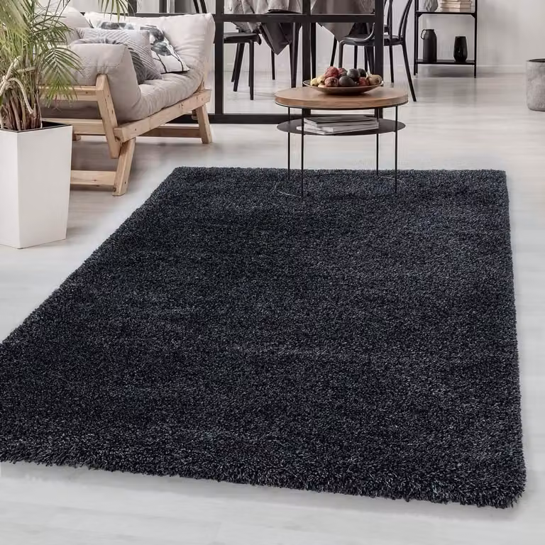 Hoogpolig Vloerkleed Antraciet - Zacht Polyester Tapijt - 160 x 230 cm