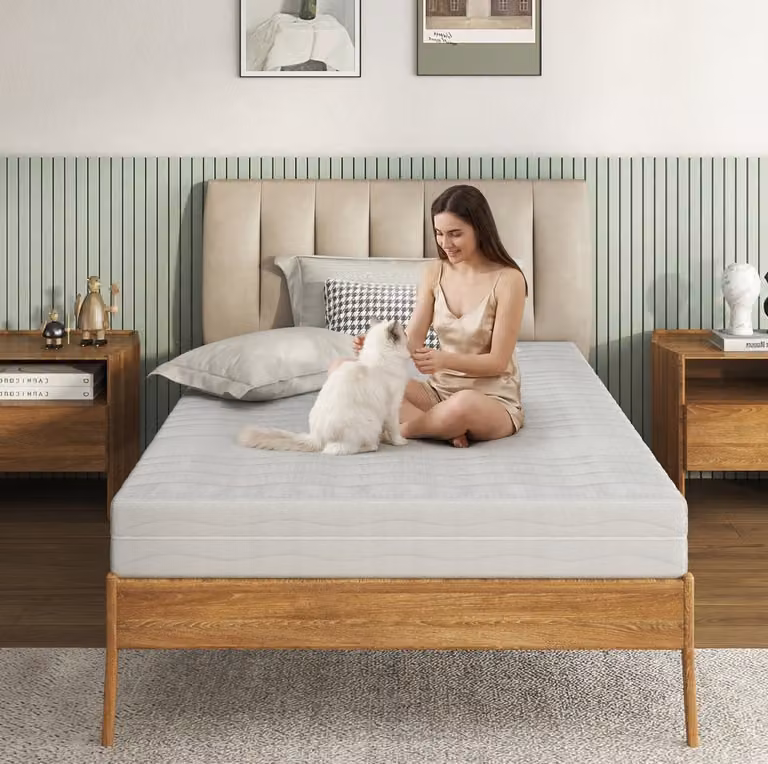 Schuimmatras D25 met profilerende schuimkern en 3D ventilerende afneembare hoes - Wit - 160 x 200 cm