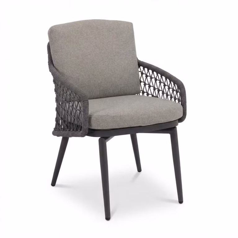 Vedra dining tuinstoel antraciet met touw en aluminium