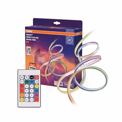 Osram Smart WiFi Neon Flex MGC RGB RC Kleurrijke LED-strip voor buitengebruik, Wit, 5 m