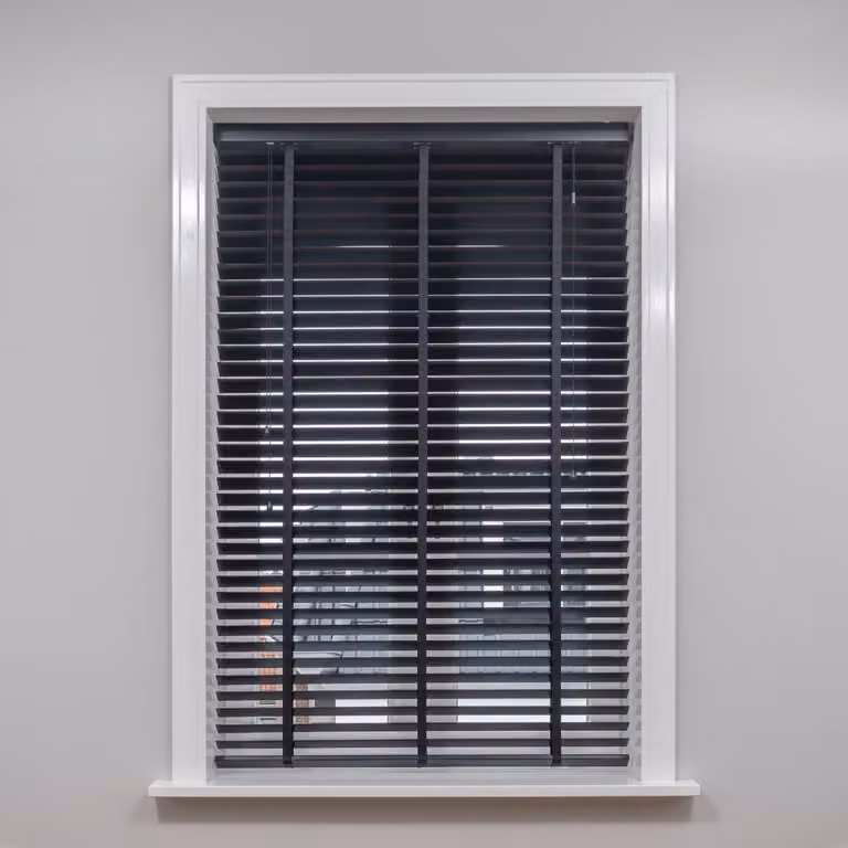 Dutchblinds Houten Jaloezieën 50mm Zwart B: 175 cm x H: 220 cm