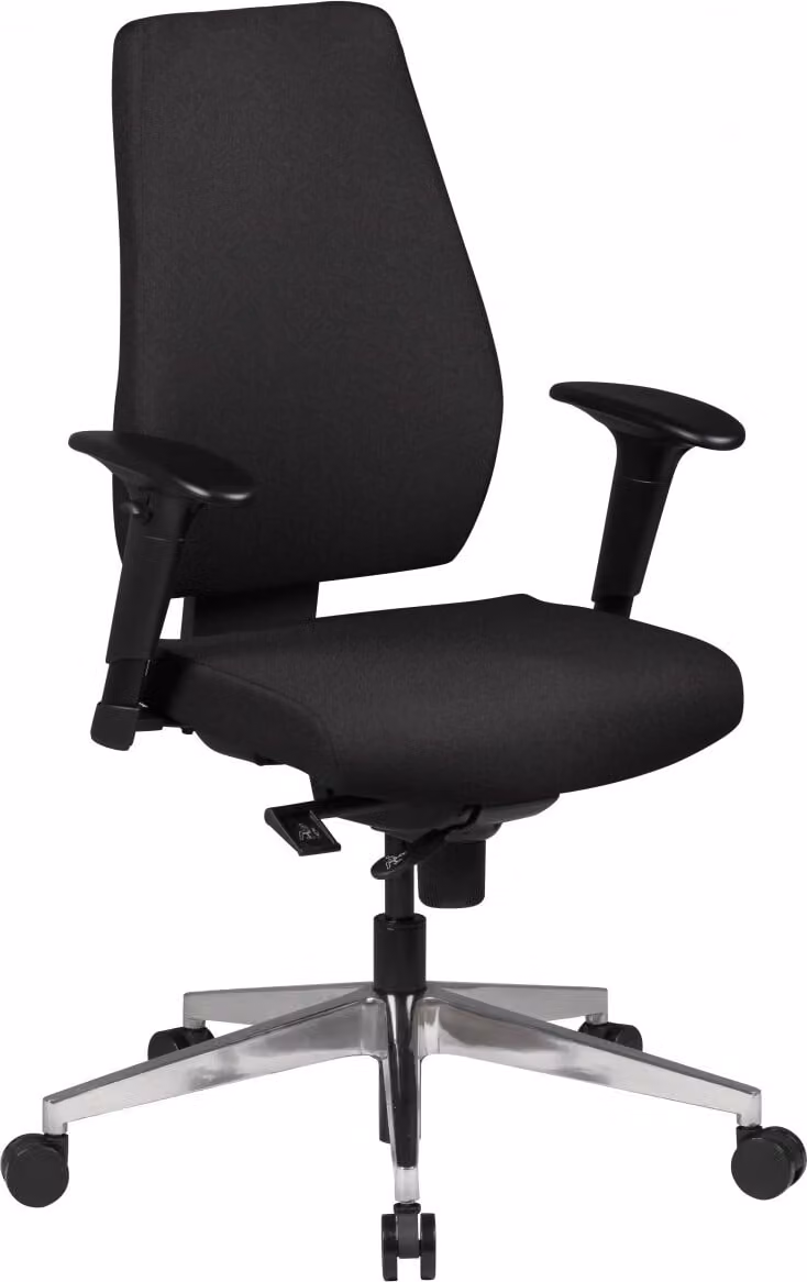Amstyle Darius ergonomische bureaustoel met stoffen bekleding, zwart, met 3-punts synchroonmechanisme