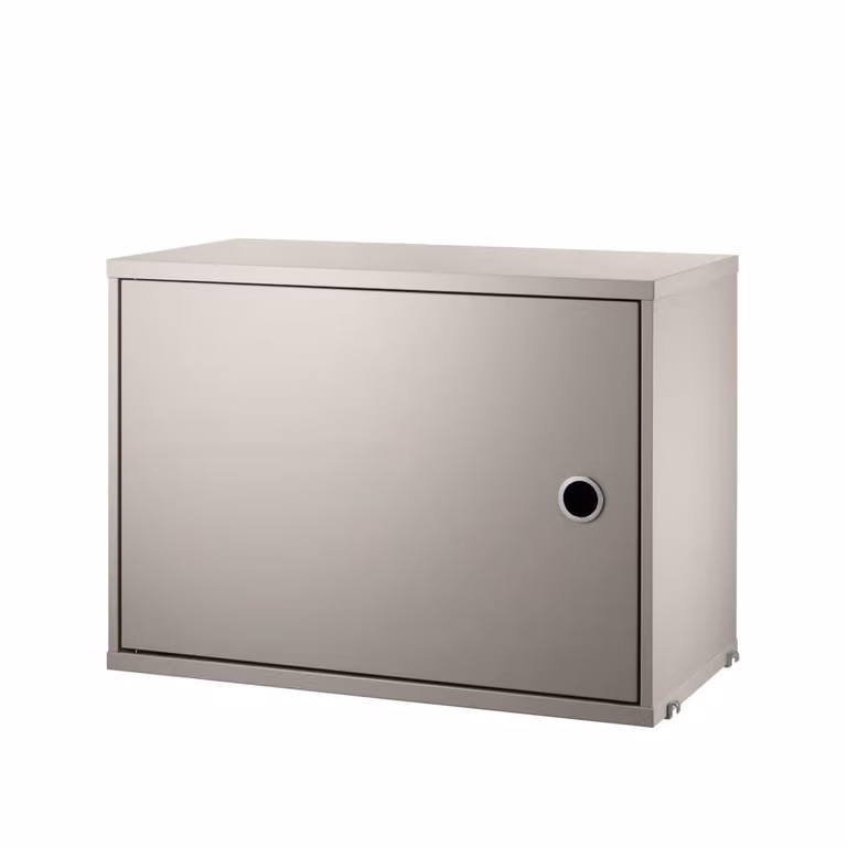 String kast met deuren beige en grijs, B: 58 cm, D: 30 cm