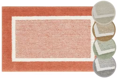 Andiamo Maui Badmat Set, Roestrood, Antislip en Wasbaar, Breedte: 40 cm, Diepte: 60 cm en Breedte: 60 cm, Diepte: 100 cm