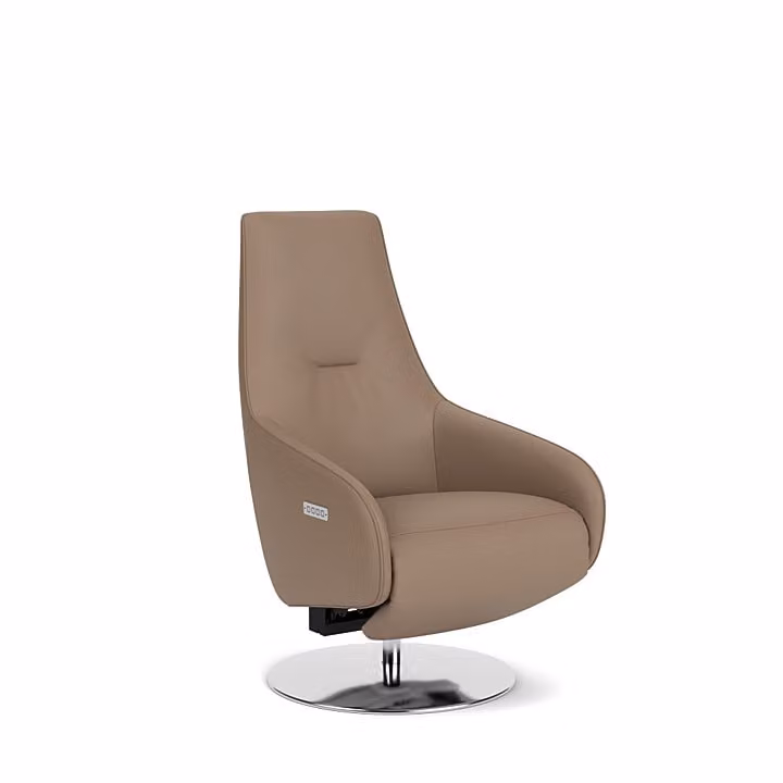 Prominent Sta-op-stoel A-100 - Bruin - Leer en Textiel